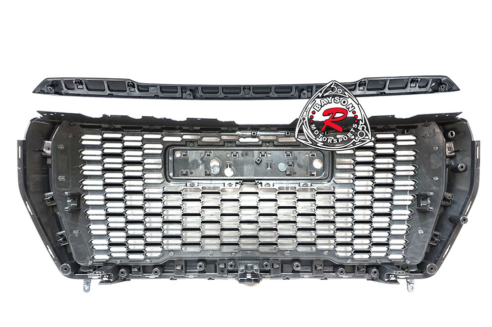 DL Style Front Grille (Gloss Black)/ with Hood Molding For 2021-2022 GMC Yukon