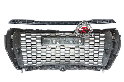 DL Style Front Grille (Gloss Black)/ with Hood Molding For 2021-2022 GMC Yukon