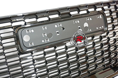 DL Style Front Grille (Gloss Black)/ with Hood Molding For 2021-2022 GMC Yukon