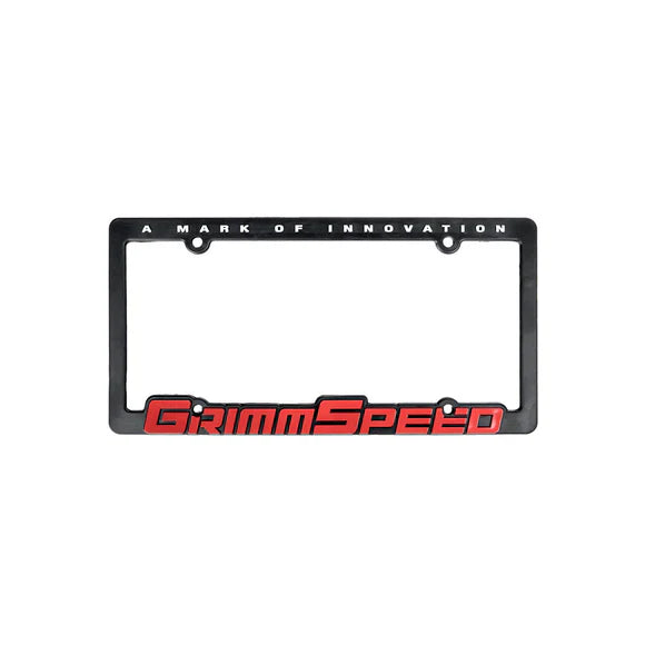 Grimmspeed License Plate Frames GrimmSpeed Red Text (Single) GrimmSpeed