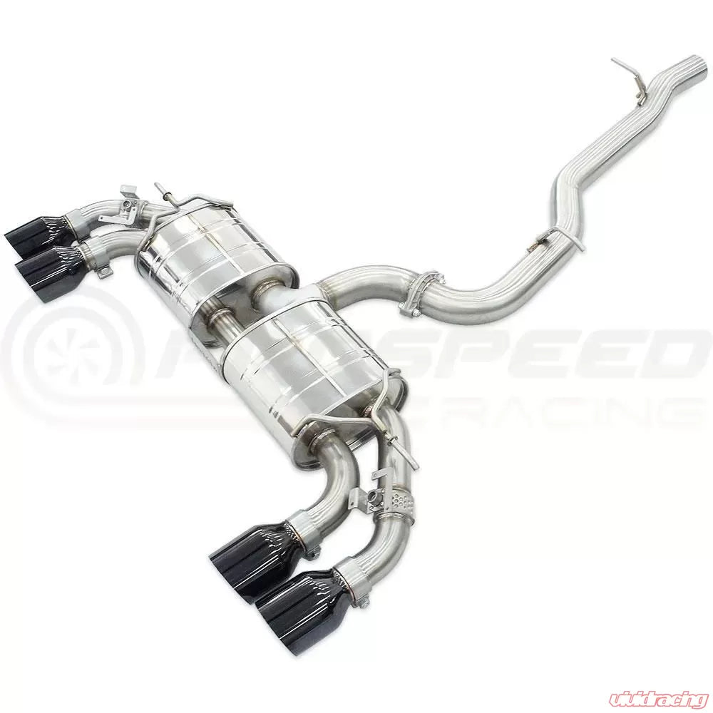 Invidia 2022+ Volkswagen Golf R MK8 76mm R400 Valved Cat Back Exhaust Straight Cut Black Tips
