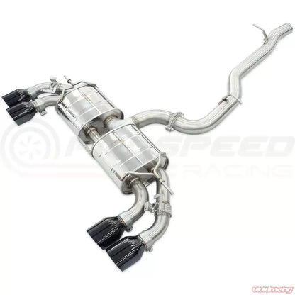 Invidia 2022+ Volkswagen Golf R MK8 76mm R400 Valved Cat Back Exhaust Straight Cut Black Tips