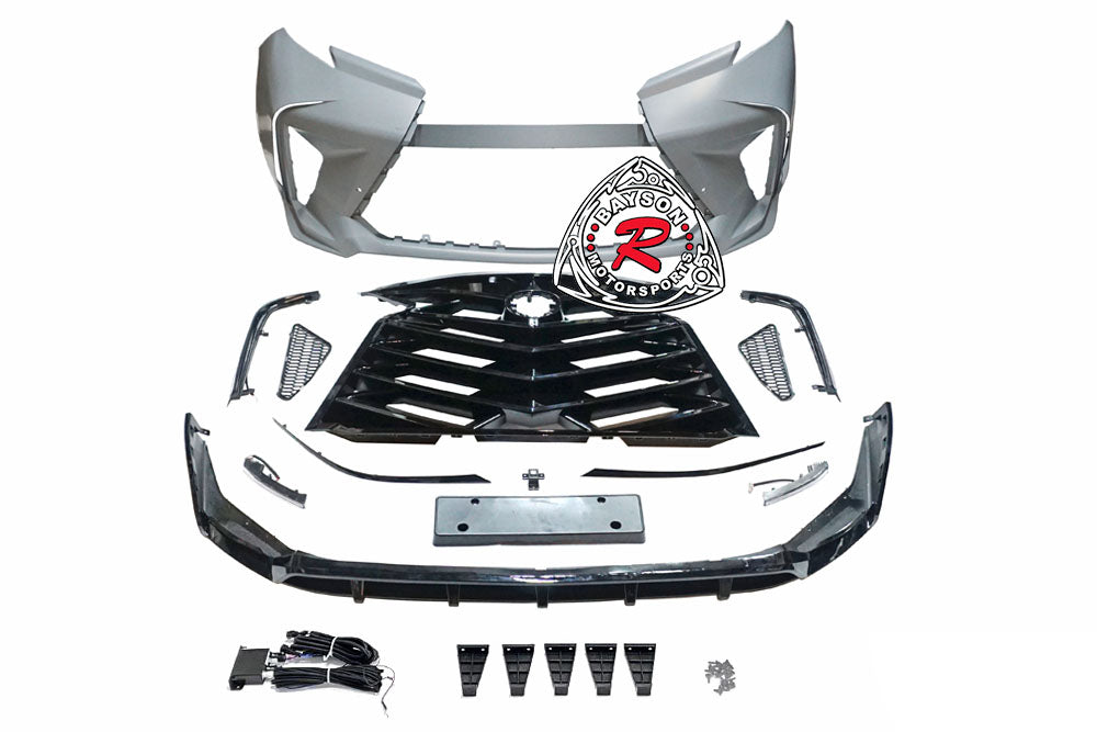 THUNDER DESIGN Front Bumper (Black Trim) With Rear Diffuser (Polypropylene) For 2021-2025 Toyota Sienna