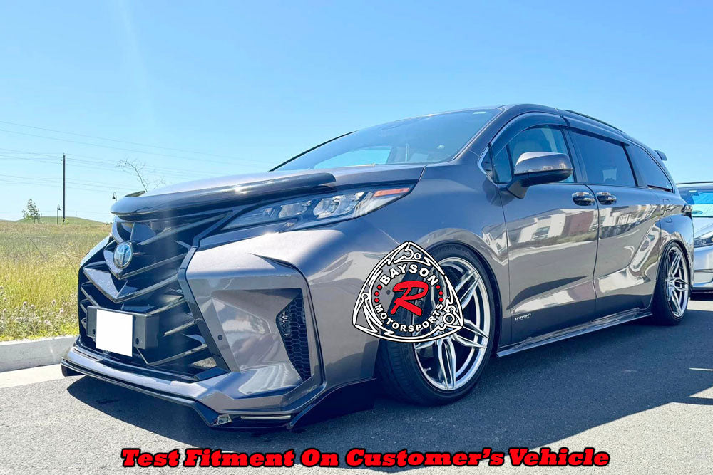 THUNDER DESIGN Front Bumper (Black Trim) With Rear Diffuser (Polypropylene) For 2021-2025 Toyota Sienna