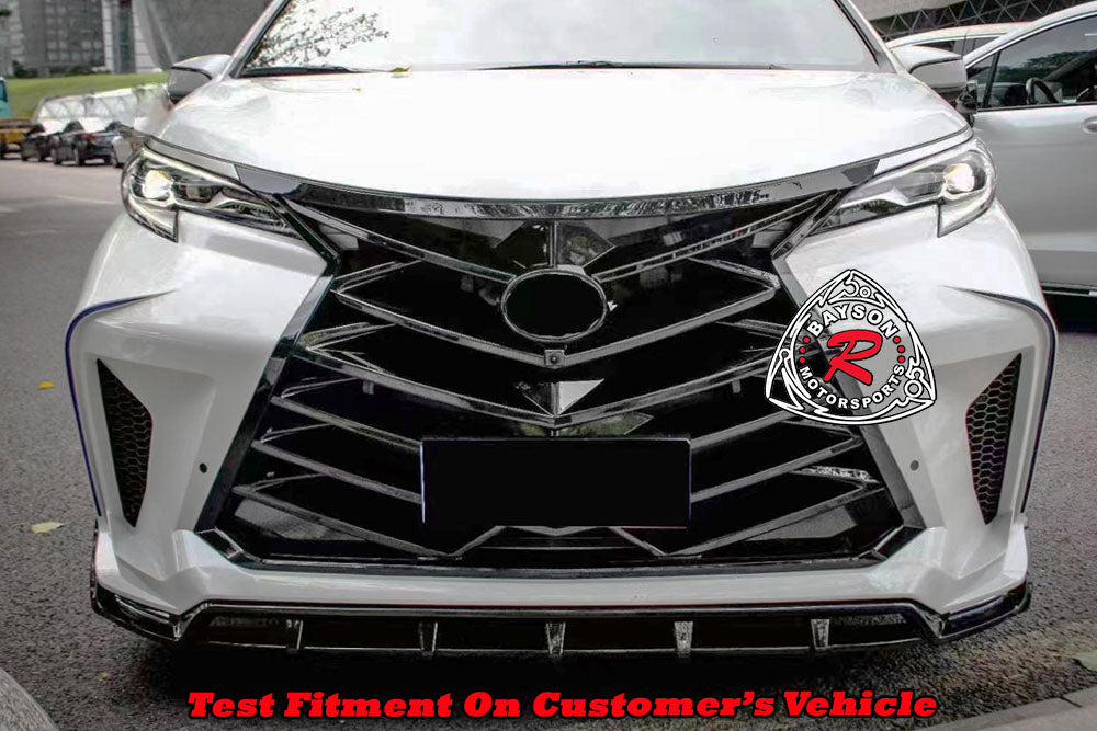 THUNDER DESIGN Front Bumper (Black Trim) With Rear Diffuser (Polypropylene) For 2021-2025 Toyota Sienna