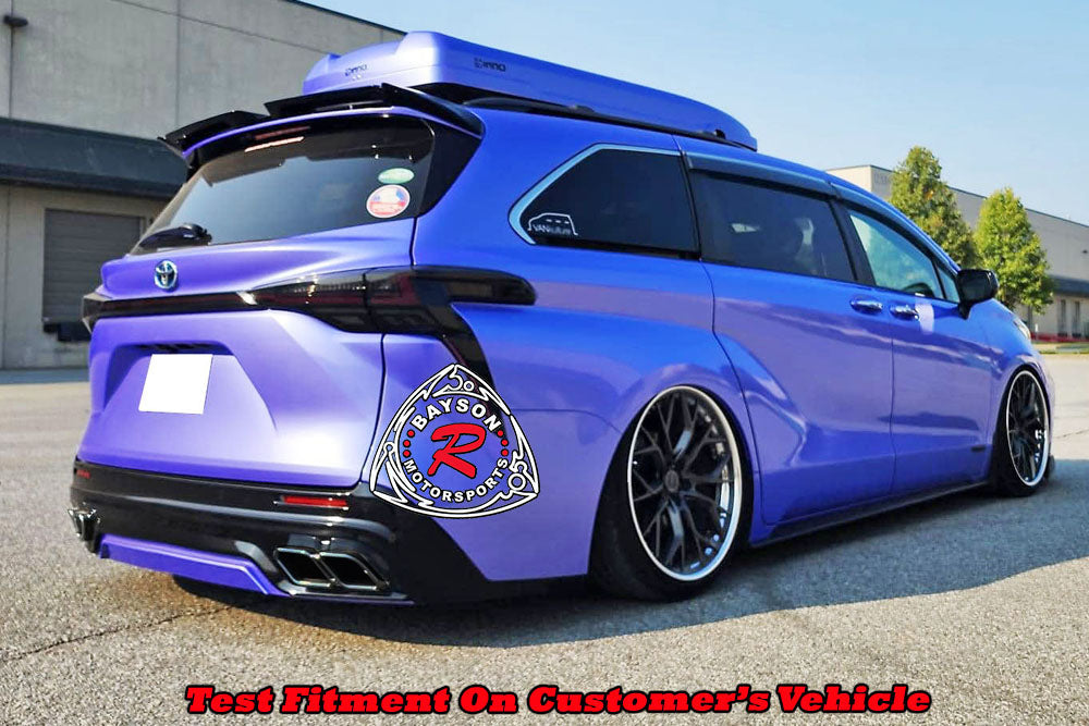 THUNDER DESIGN Front Bumper (Black Trim) With Rear Diffuser (Polypropylene) For 2021-2025 Toyota Sienna