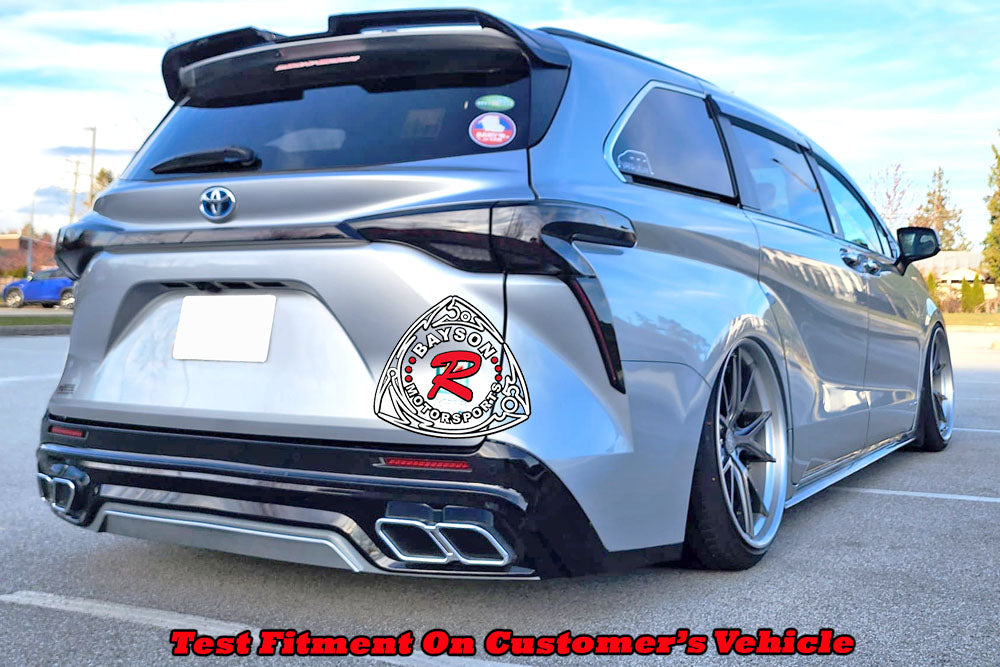 THUNDER DESIGN Front Bumper (Chrome Trim) With Rear Diffuser (Polypropylene) For 2021-2025 Toyota Sienna