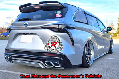 THUNDER DESIGN Front Bumper (Chrome Trim) With Rear Diffuser (Polypropylene) For 2021-2025 Toyota Sienna