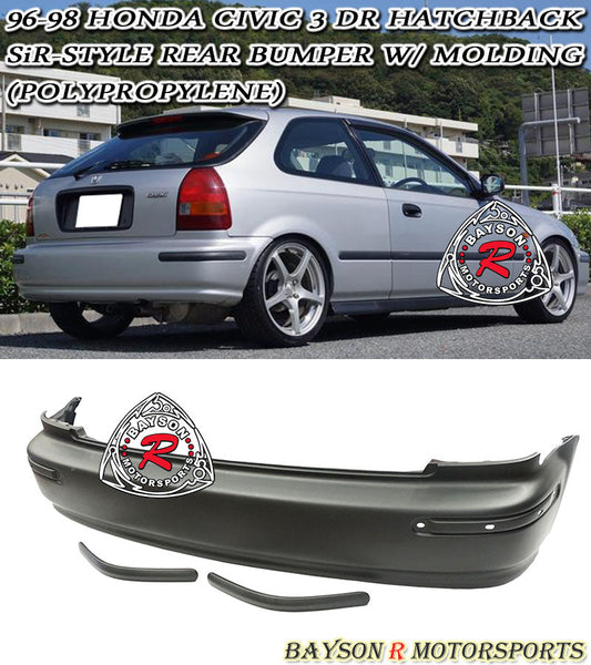 SiR Style Rear Bumper For 1996-1998 Honda Civic (3Dr Hatchback)
