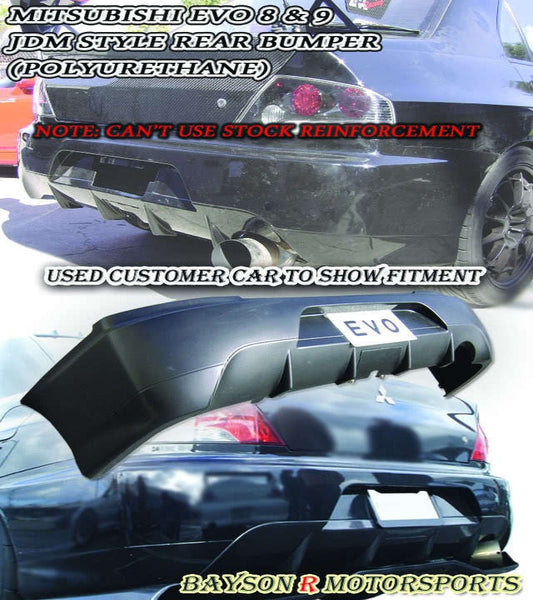 JDM Style Rear Bumper For 2003-2007 Mitsubishi Evolution-8/9