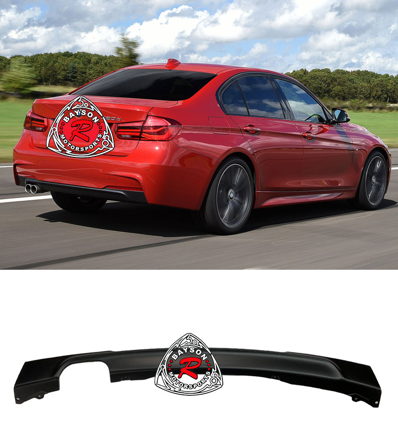 MT Style Rear Diffuser For 2012-2018 BMW 3-Series (F30/F31, Single Exhaust, Dual Tips)