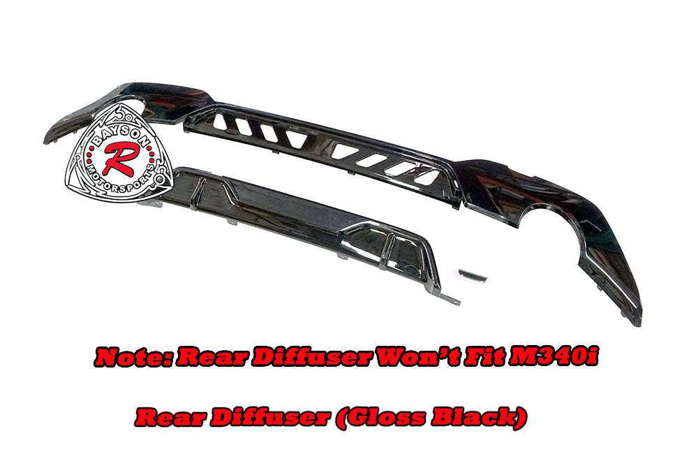 MP Style Front Lip/Side Skirts/Rear Diffuser (Gloss Black) For 2019-2022 BMW 3-Series (G20/G21)