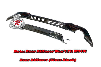 MP Style Front Lip/Side Skirts/Rear Diffuser (Gloss Black) For 2019-2022 BMW 3-Series (G20/G21)