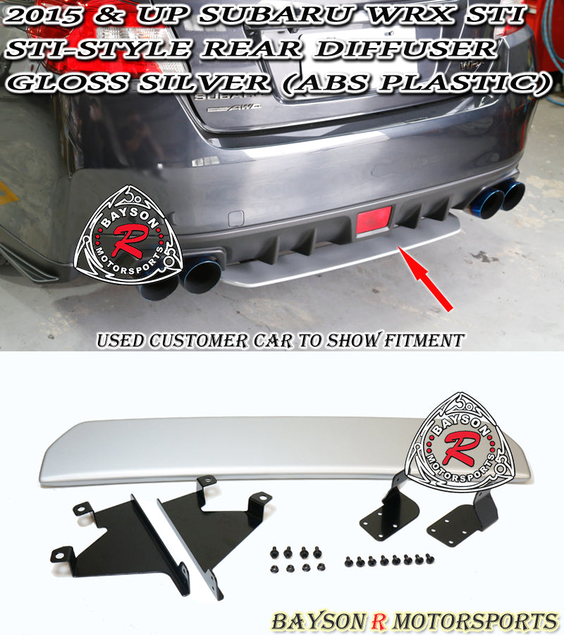 ST Style Rear Diffuser (Gloss Silver) For 2015-2021 Subaru WRX/WRX Sti
