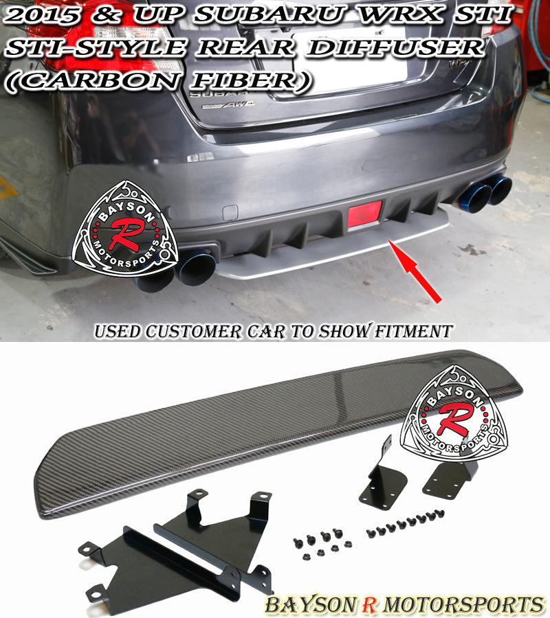 ST Style Rear Diffuser (Carbon Fiber) For 2015-2021 Subaru WRX/WRX Sti