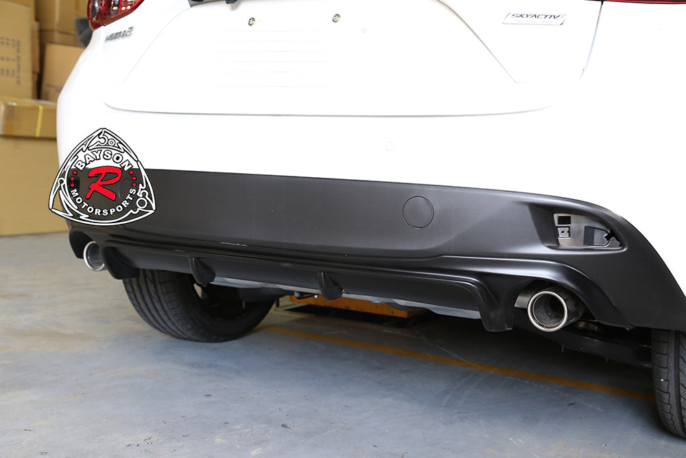 V Style Rear Diffuser For 2014-2016 Mazda-3 (5Dr Hatchback)