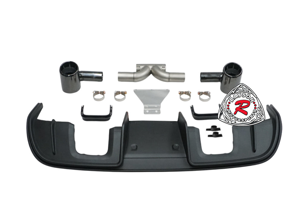 GT4 Style Rear Diffuser with Dual Exhaust Tips For 2017-2025 Porsche Boxster/Cayman (718)