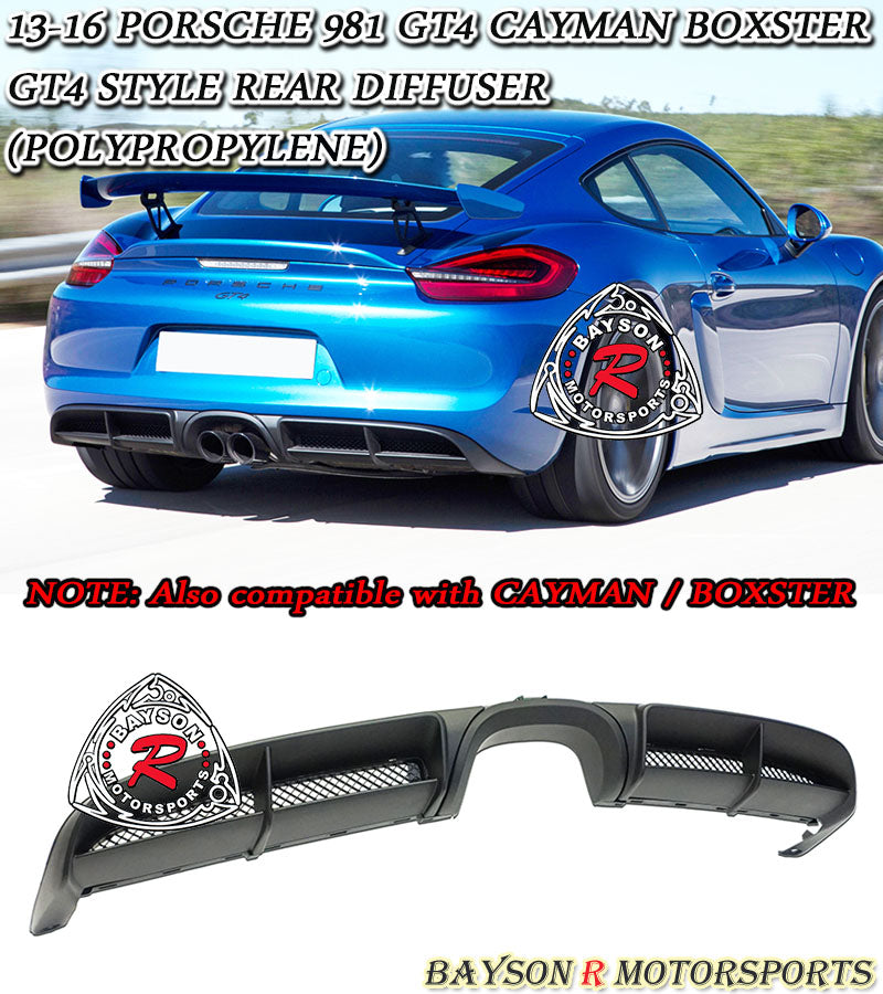 GT4 Style Rear Diffuser For 2013-2016 Porsche Boxster/Cayman (981)
