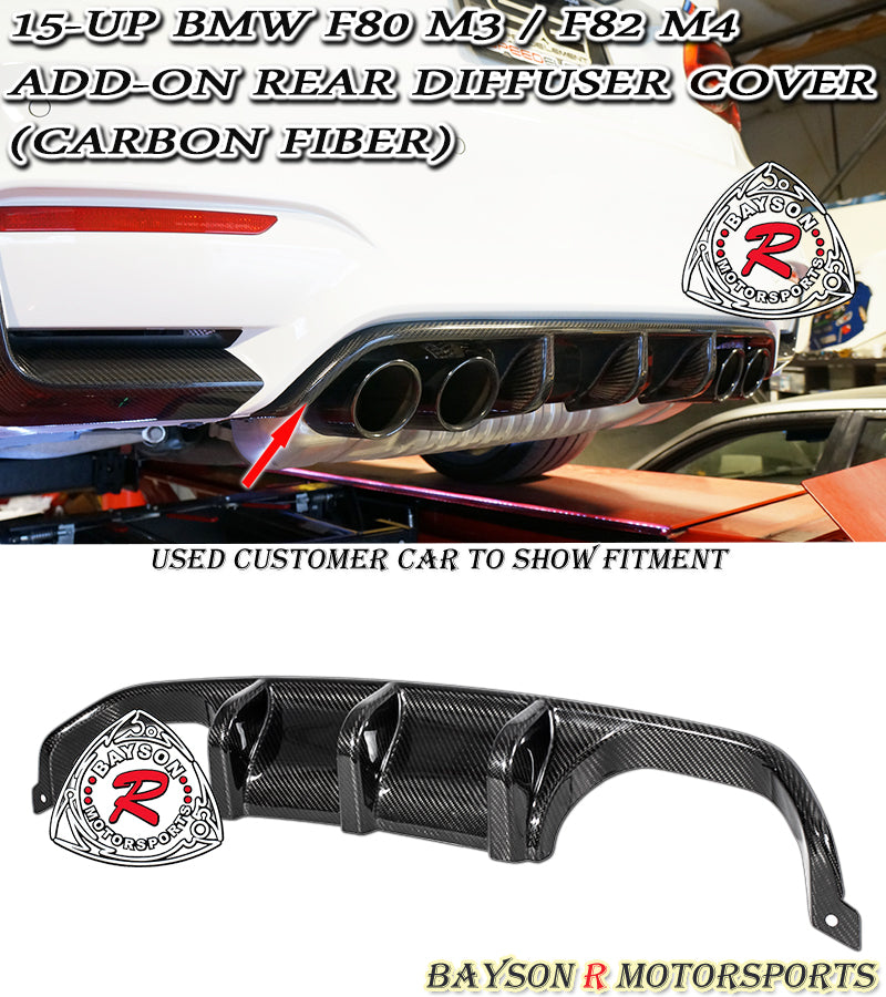 Add-On Rear Diffuser (Carbon Fiber) For 2015-2020 BMW M3 (F80) and M4 (F82/F83)