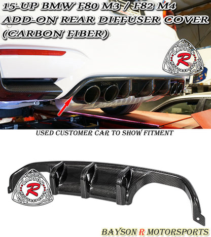 Add-On Rear Diffuser (Carbon Fiber) For 2015-2020 BMW M3 (F80) and M4 (F82/F83)