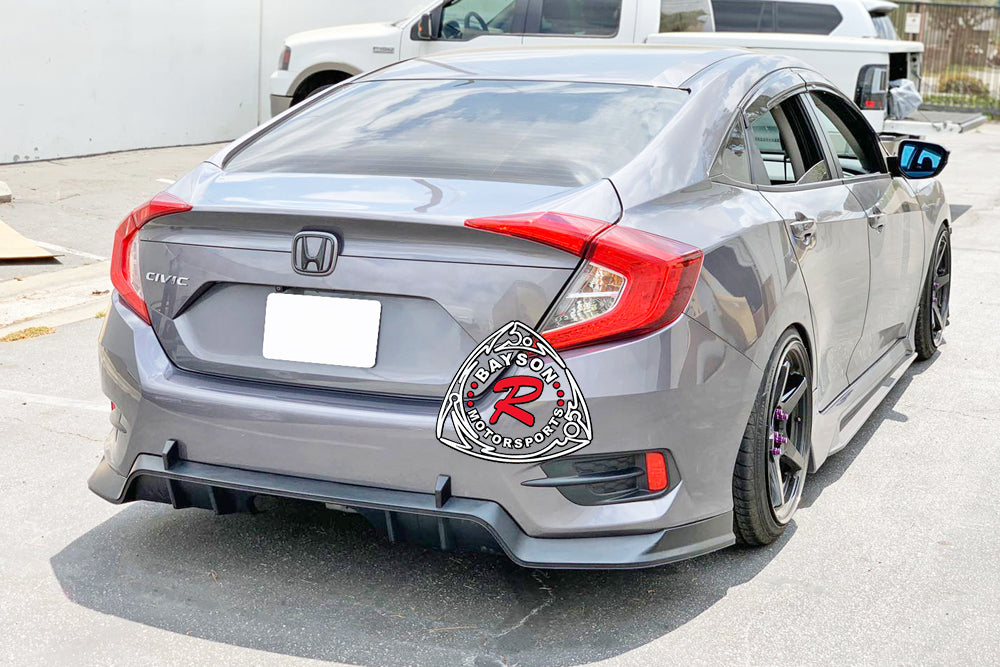 TR Style Rear Lip For 2016-2020 Honda Civic (4Dr Sedan, LX, EX, SPORT, Non-Si)