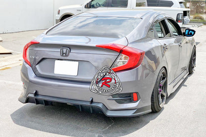 TR Style Rear Lip For 2016-2020 Honda Civic (4Dr Sedan, LX, EX, SPORT, Non-Si)