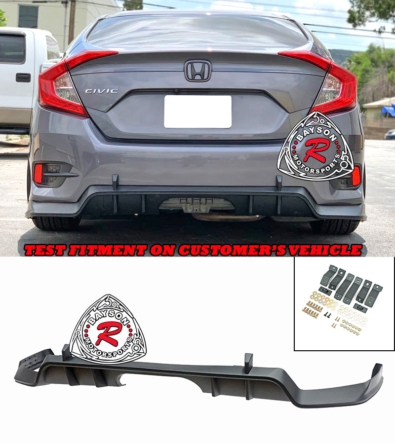 TR Style Rear Lip For 2016-2020 Honda Civic (4Dr Sedan, LX, EX, SPORT, Non-Si)