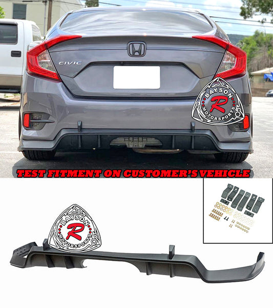 TR Style Rear Lip For 2016-2020 Honda Civic (4Dr Sedan, LX, EX, SPORT, Non-Si)