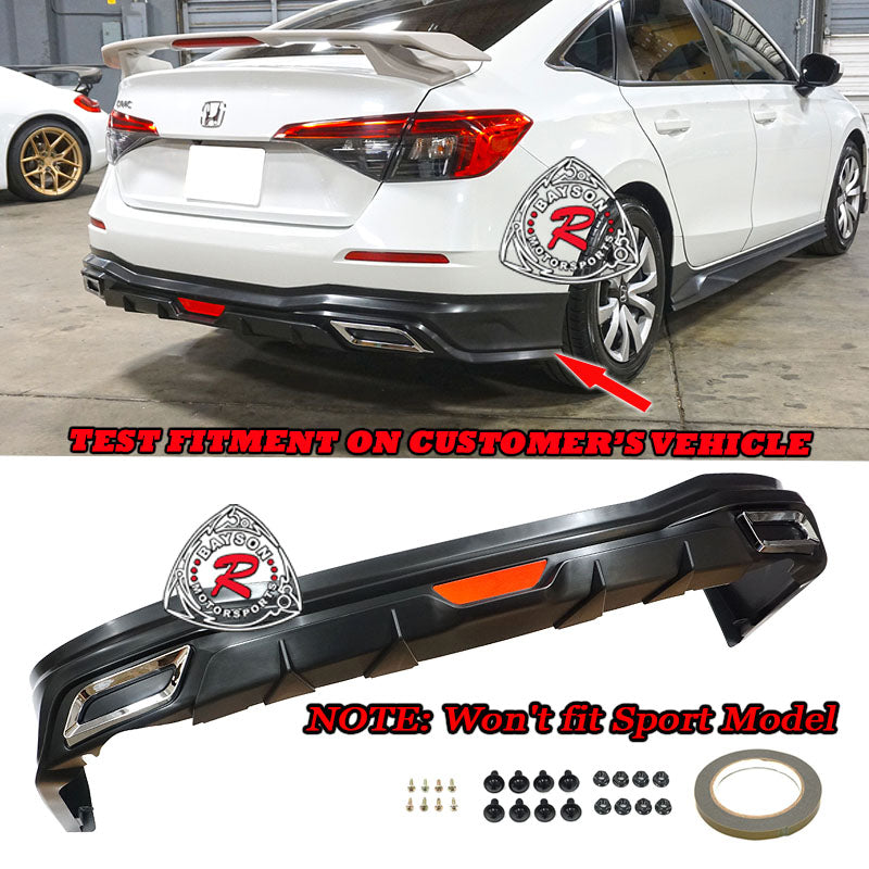 TH Style Rear Lip For 2022-2025 Honda Civic (4 Door Sedan, Non-Sport Model)