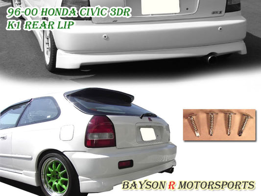 K-1 Style Rear Lip For 1996-2000 Honda Civic (3Dr Hatchback)