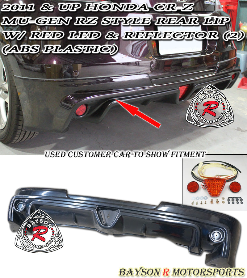 RZ Style Rear Lip w/ LED Brake Lights For 2011-2015 Honda CR-Z