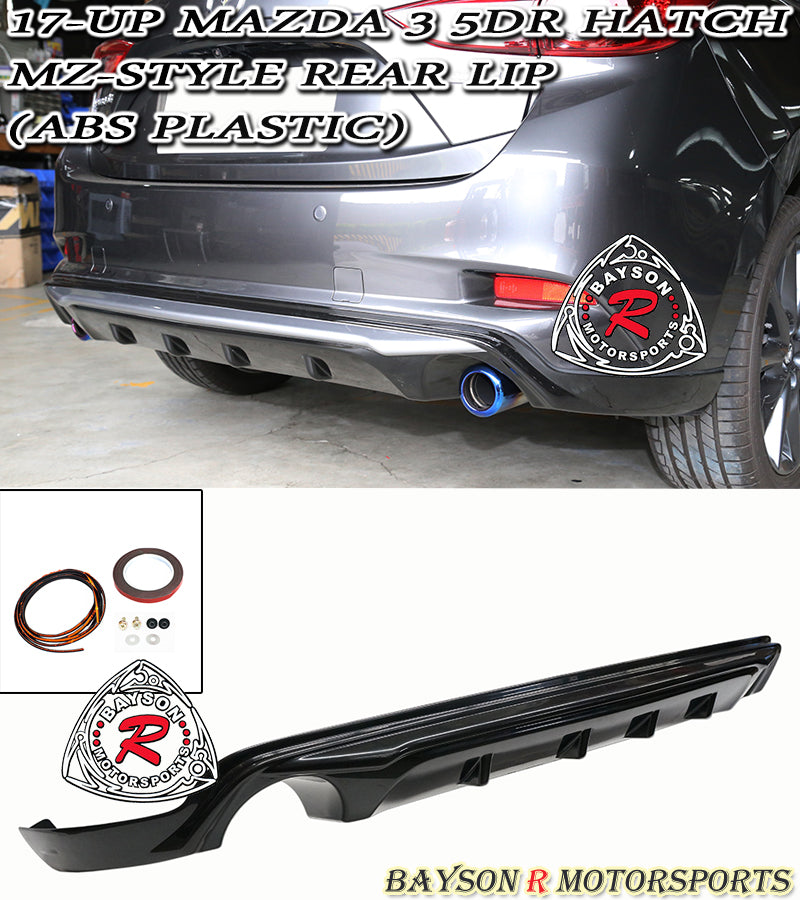 MZ Style Rear Lip For 2017-2018 Mazda-3 (5Dr Hatchback)