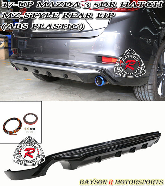 MZ Style Rear Lip For 2017-2018 Mazda-3 (5Dr Hatchback)