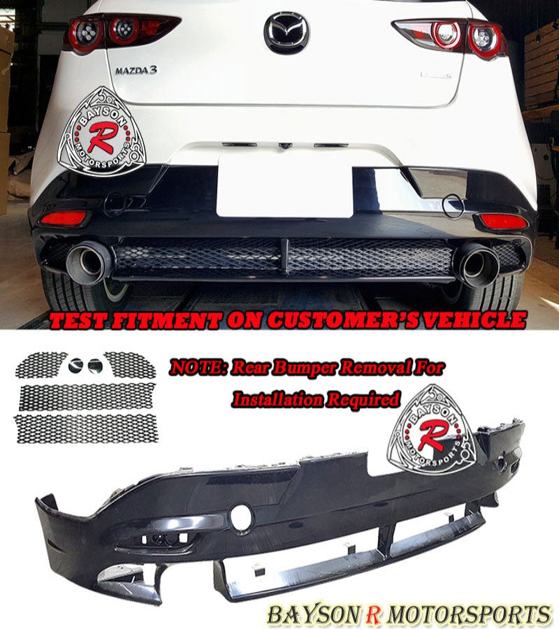 MZ Style Rear Lip For 2019-2025 Mazda-3 (5Dr Hatchback without PDC Holes)