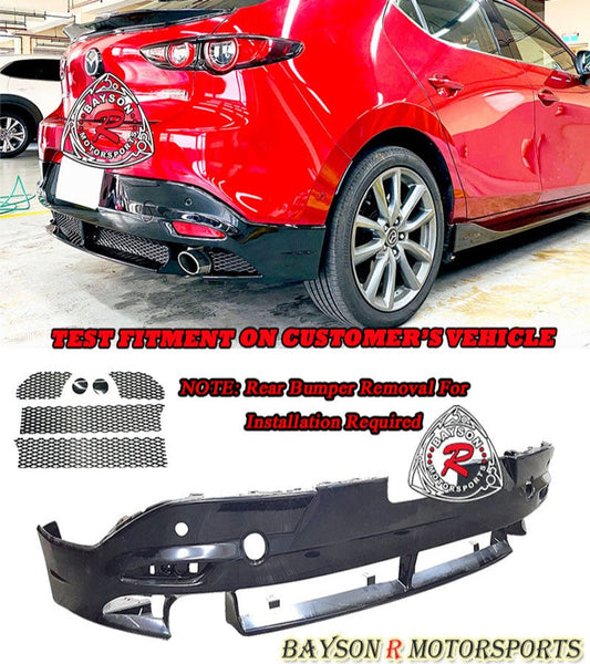 MZ Style Rear Lip For 2019-2025 Mazda-3 (5Dr Hatchback with PDC Holes)