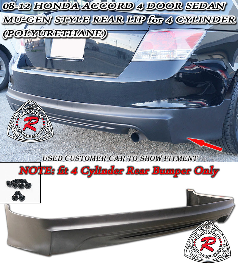 MU Style Rear Lip For 2008-2010 Honda Accord (4Dr Sedan, 4-Cylinder)