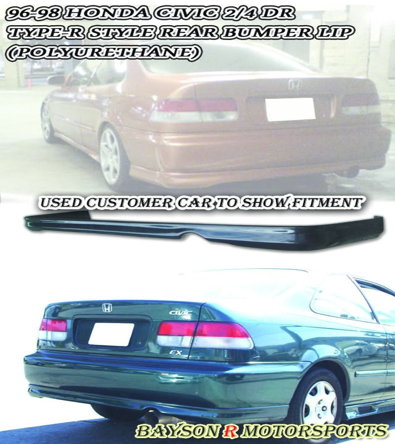 TR Style Rear Lip For 1996-1998 Honda Civic (2Dr Coupe/4Dr Sedan)