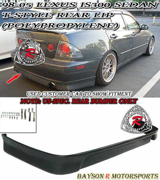 T Style Rear Lip For 2001-2005 Lexus IS300 (4Dr Sedan)