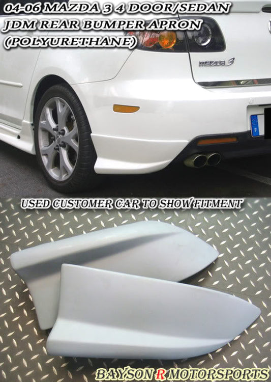 JDM-Style Rear Aprons For 2004-2006 Mazda-3 (4Dr Sedan)