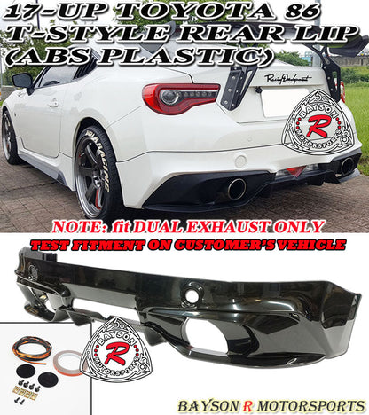 T Style Rear Lip For 2017-2021 Toyota 86 (Dual Exhaust)