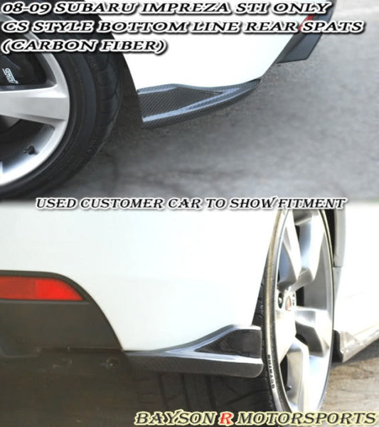 CS Style Rear Aprons (Carbon Fiber) For 2008-2014 Subaru WRX Sti (5Dr Hatchback)