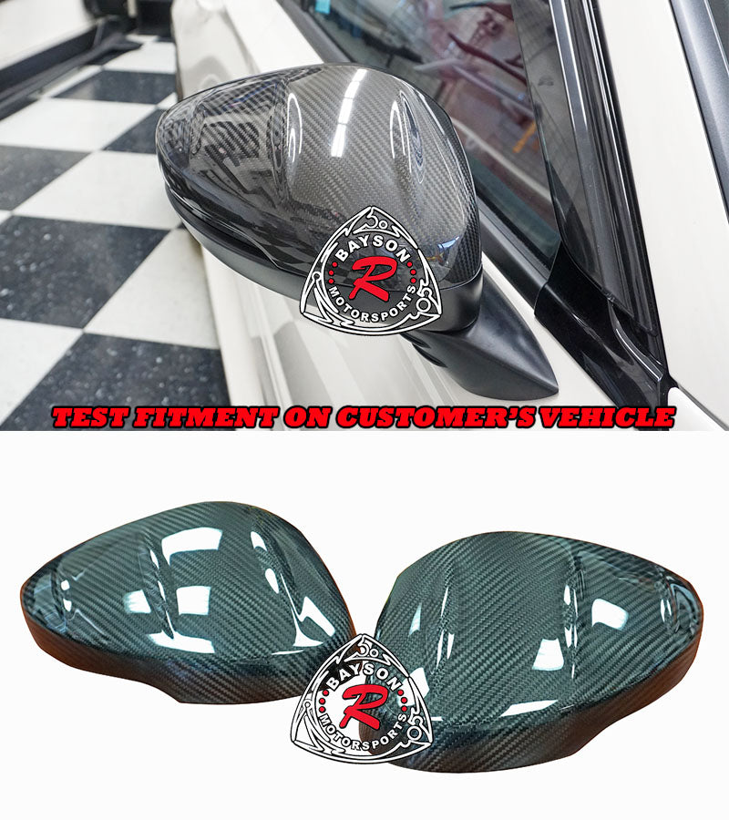 MU Style Side Mirror Cover w/ Turn Signal Cutout Replacement (Dry Carbon Fiber) For 2022-2025 Honda Civic & Type R (FL5)