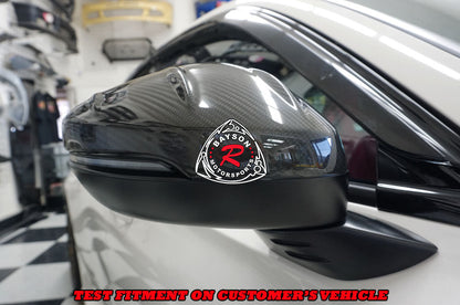 MU Style Side Mirror Cover w/ Turn Signal Cutout Replacement (Dry Carbon Fiber) For 2022-2025 Honda Civic & Type R (FL5)