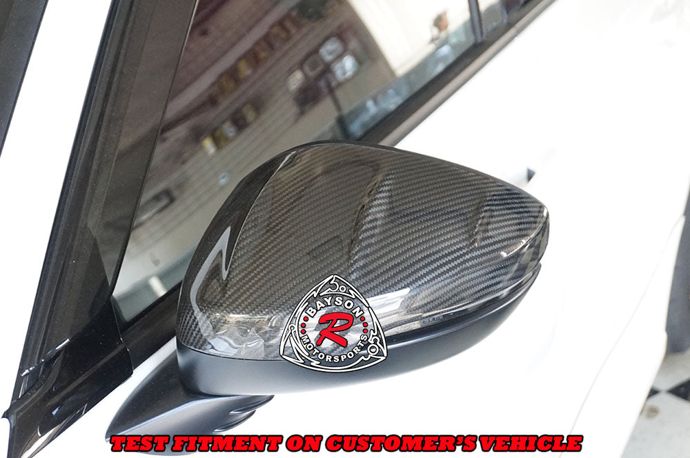 MU Style Side Mirror Cover w/ Turn Signal Cutout Replacement (Dry Carbon Fiber) For 2022-2025 Honda Civic & Type R (FL5)