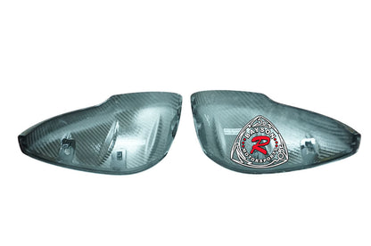 MU Style Side Mirror Cover w/ Turn Signal Cutout Replacement (Dry Carbon Fiber) For 2022-2025 Honda Civic & Type R (FL5)