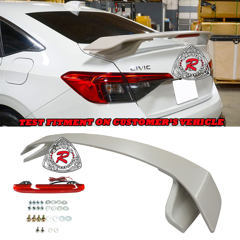 TH Style Spoiler w/ Brake Light For 2022-2025 Honda Civic (4Dr Sedan)