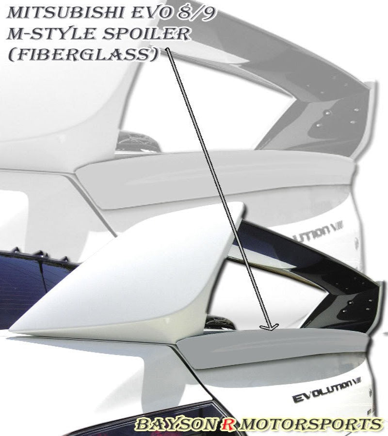 M Style Trunk Spoiler (Fiberglass) For 2003-2007 Mitsubishi Evolution-8/9