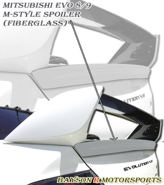 M Style Trunk Spoiler (Fiberglass) For 2003-2007 Mitsubishi Evolution-8/9