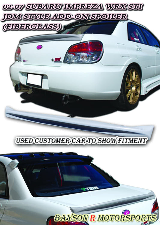 JDM Style Spoiler (Fiberglass) For 2002-2007 Subaru Impreza/WRX/STi (4Dr Sedan)