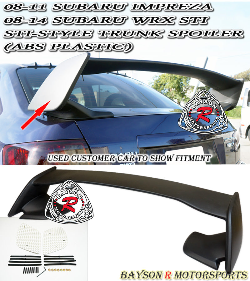 ST Style Spoiler For 2008-2014 Subaru Impreza/WRX/WRX Sti (4Dr Sedan)